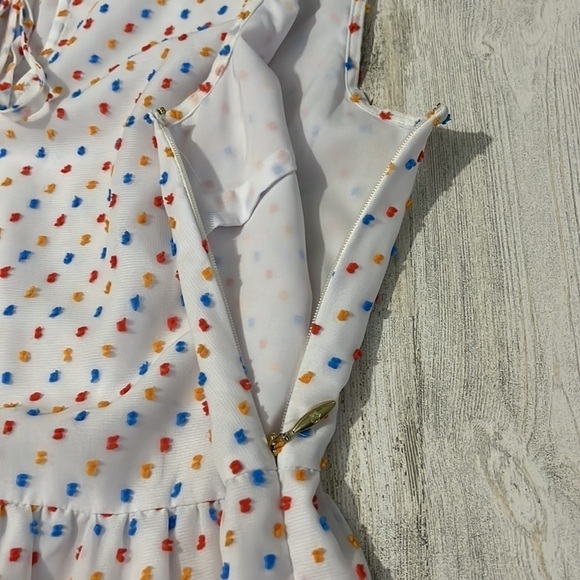 Draper James White Swiss Dot Tiered Dress Size 10 - Picture 10 of 13